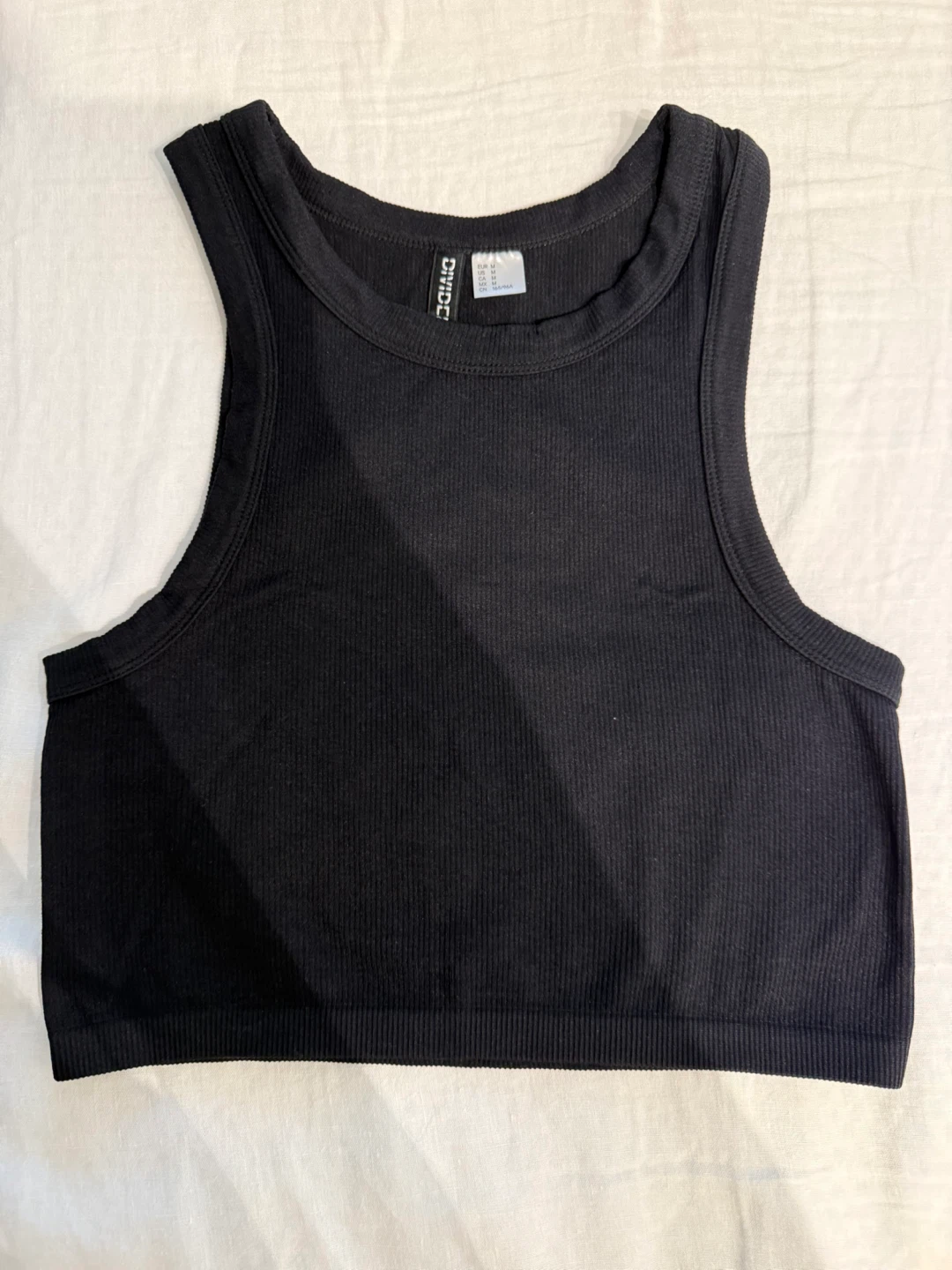 Divided by H&M Black Ribbed Tank Top - Size M