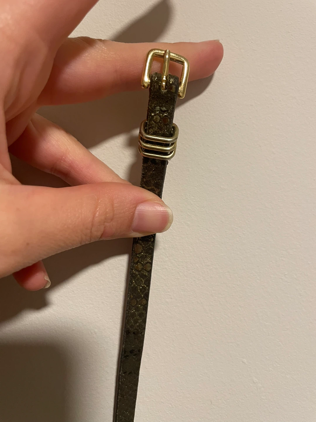 Banana republic gold snakeskin leather belt