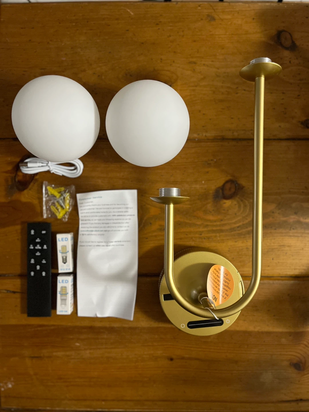 Gold Wall Sconce Set – Battery Operated with Remote (New) - photo 5
