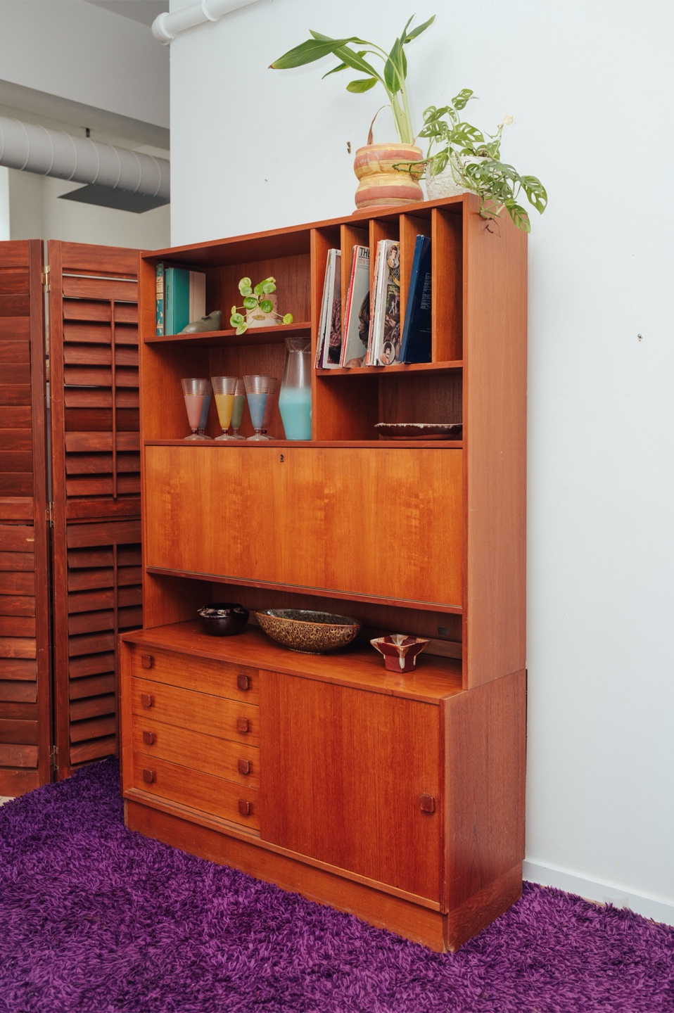 Domino Møbler Teak Wall Unit with Record Storage - photo 2