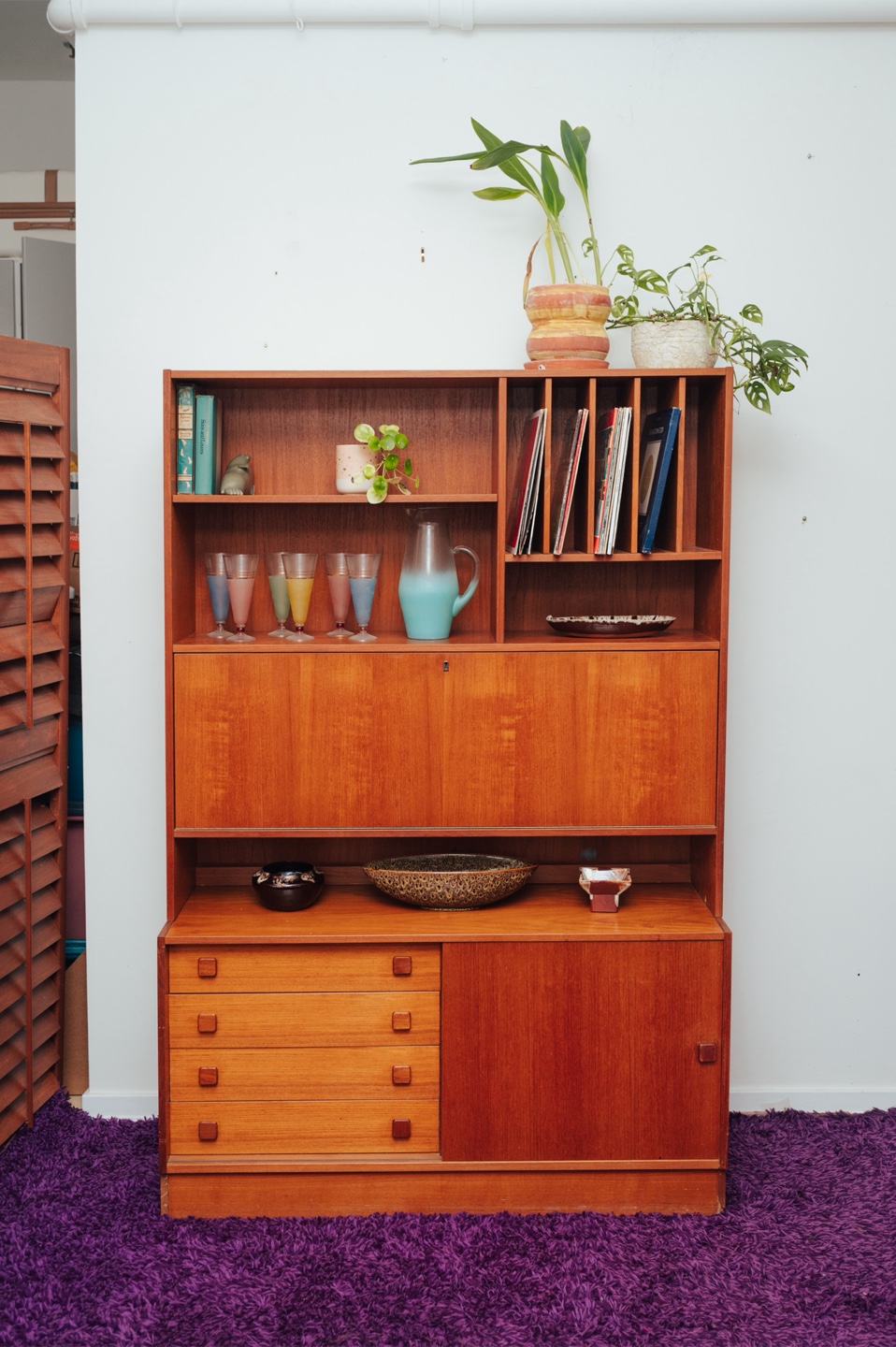 Domino Møbler Teak Wall Unit with Record Storage