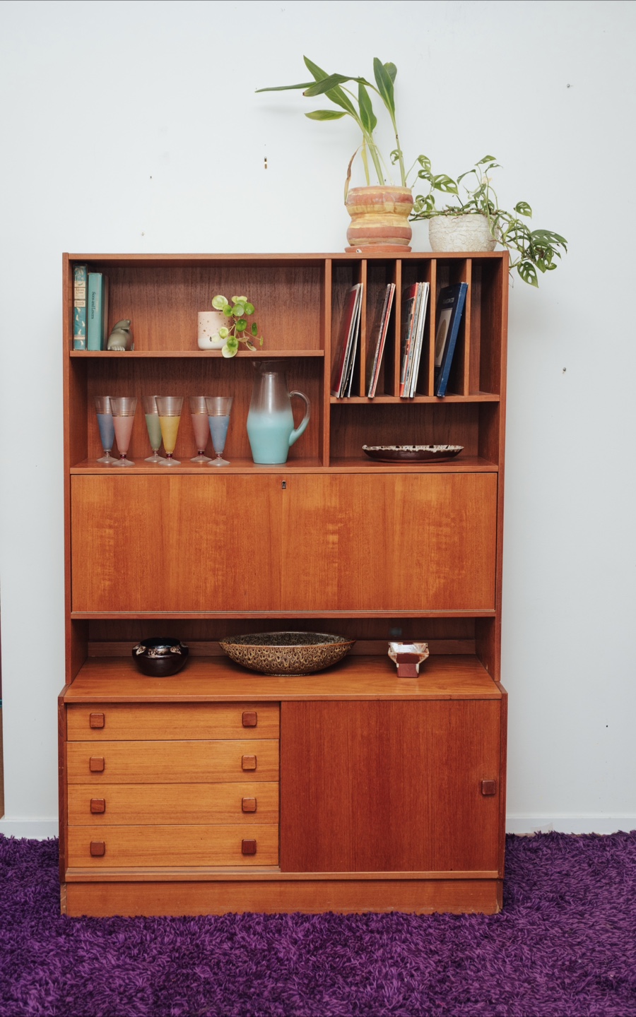 Domino Møbler Teak Wall Unit with Record Storage - photo 3