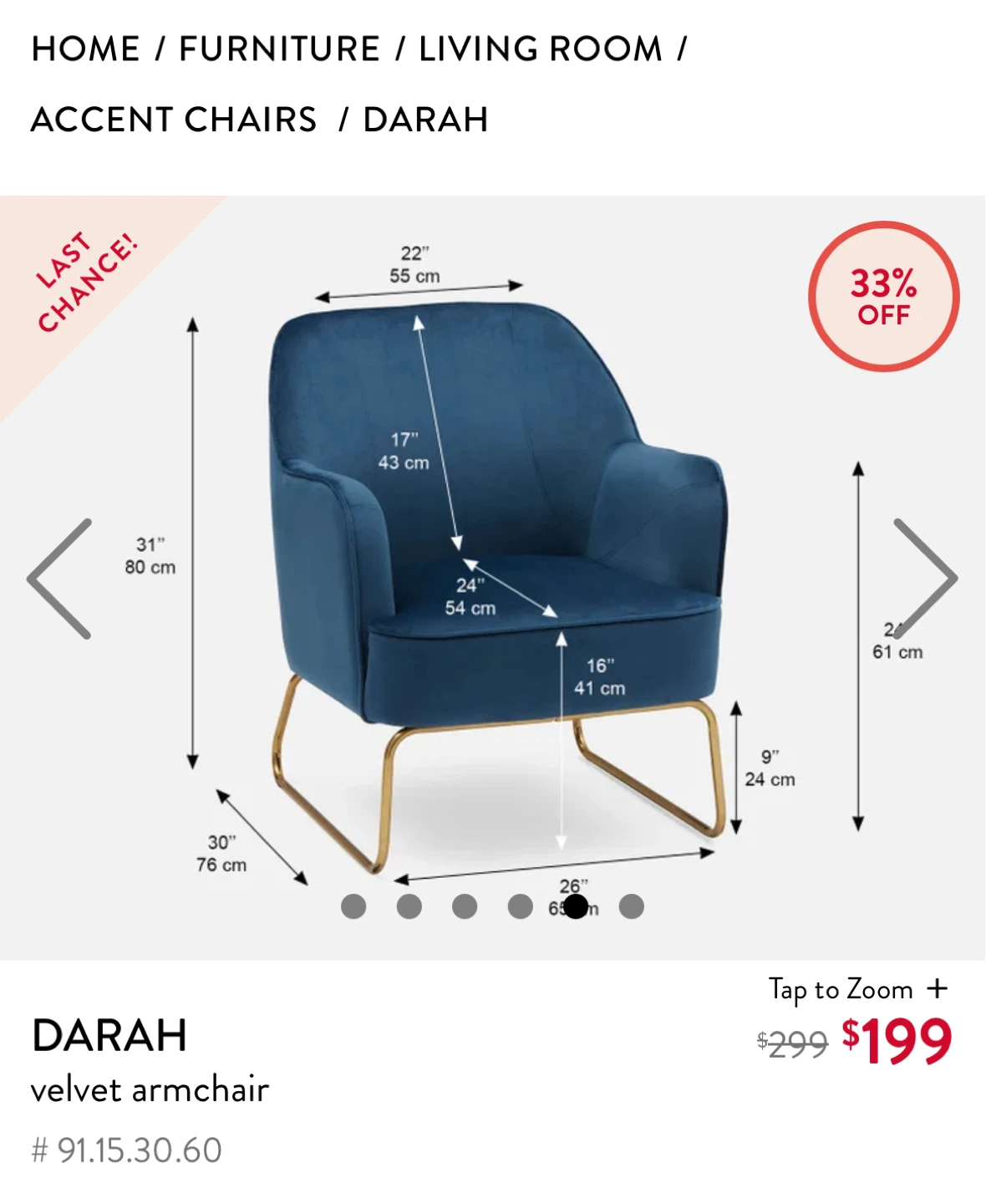 DARAH Velvet Armchair - photo 3