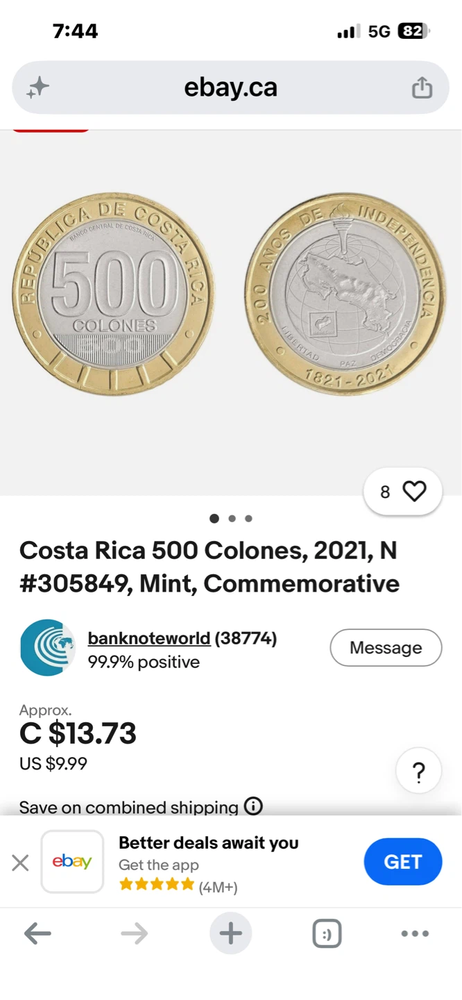 Costa Rica 500 Colones 2021 Commemorative Coin - photo 3