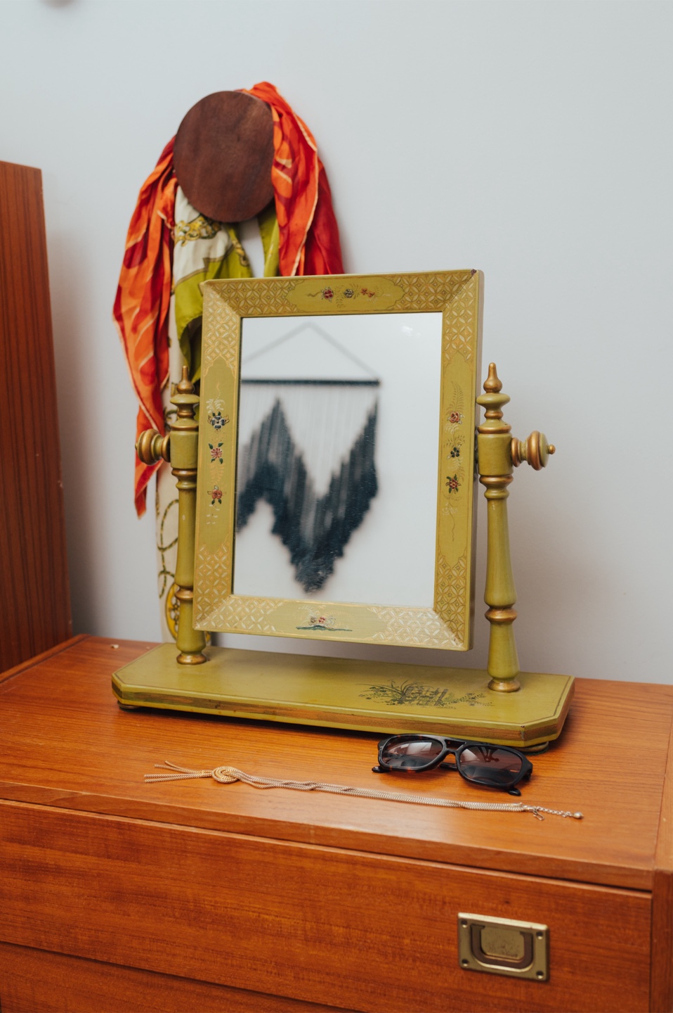 Hand-Painted Cottage Style Tilt Vanity Mirror
