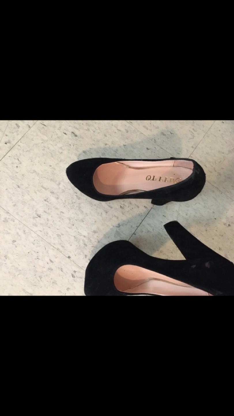 Black Suede Platform Heels - Size 38 - photo 4