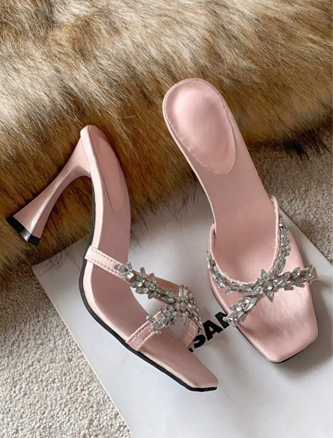 Pink Embellished Heeled Sandals size 35