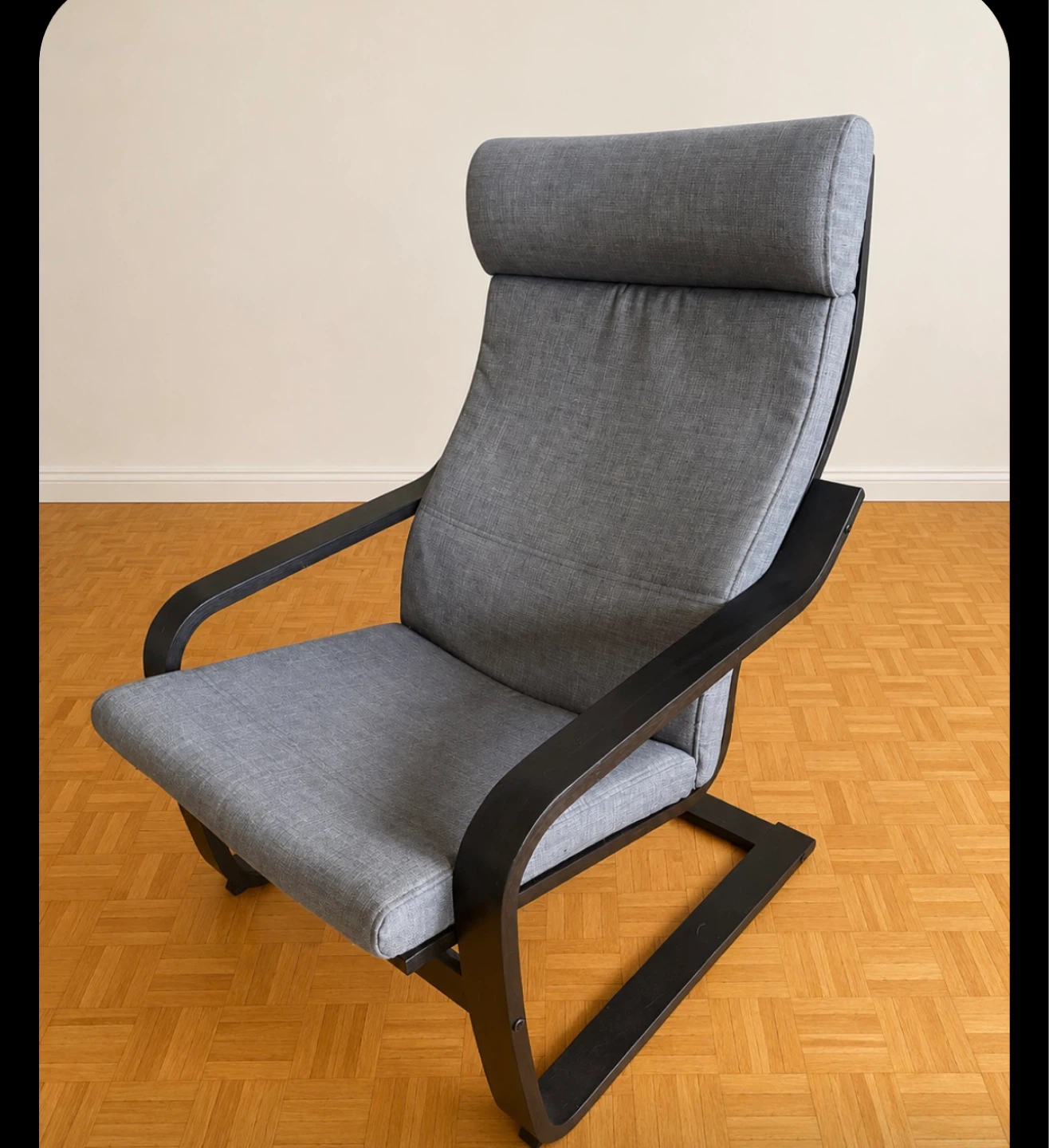 Grey IKEA poang armchair
