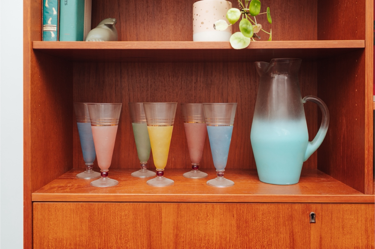 Palm Beach Energy • 1960s Blendo Pastel Glassware Cocktail Set - photo 5