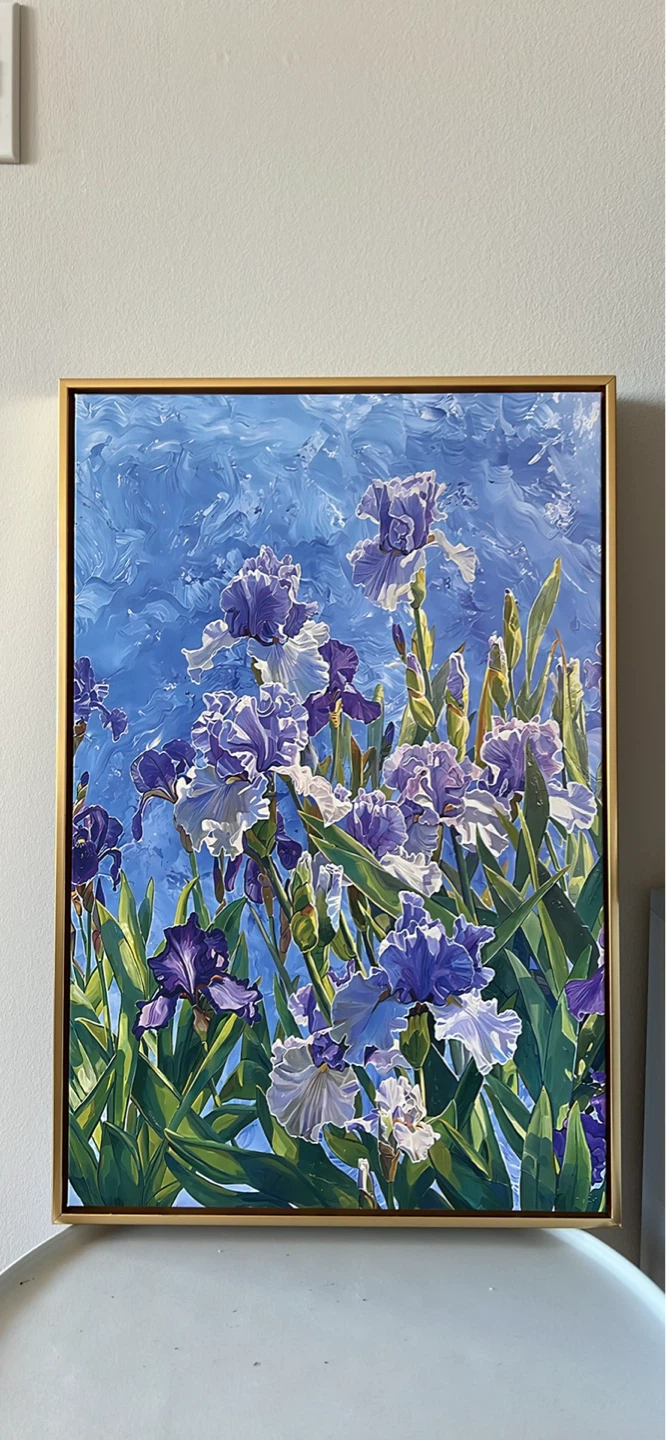 Framed Iris Painting