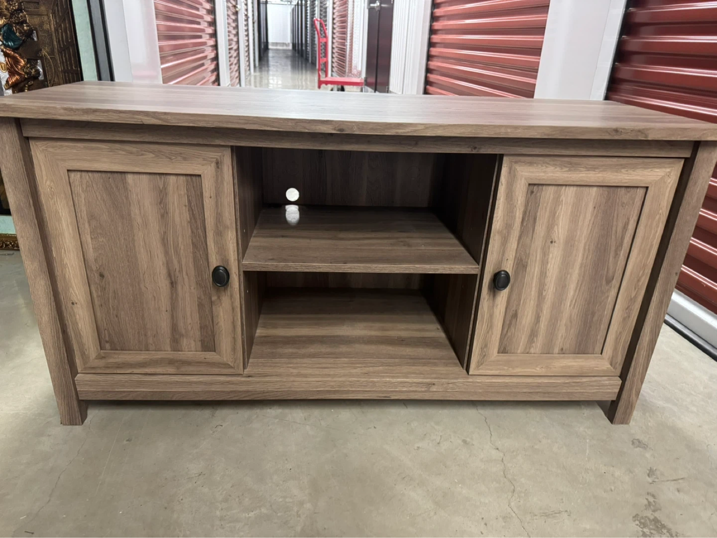 Wooden TV Stand with Cabinet Doors - photo 3