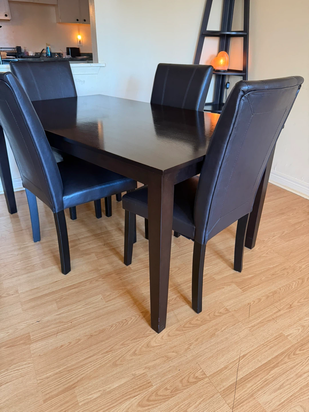 Dark Brown Dining Table with 4 Chairs