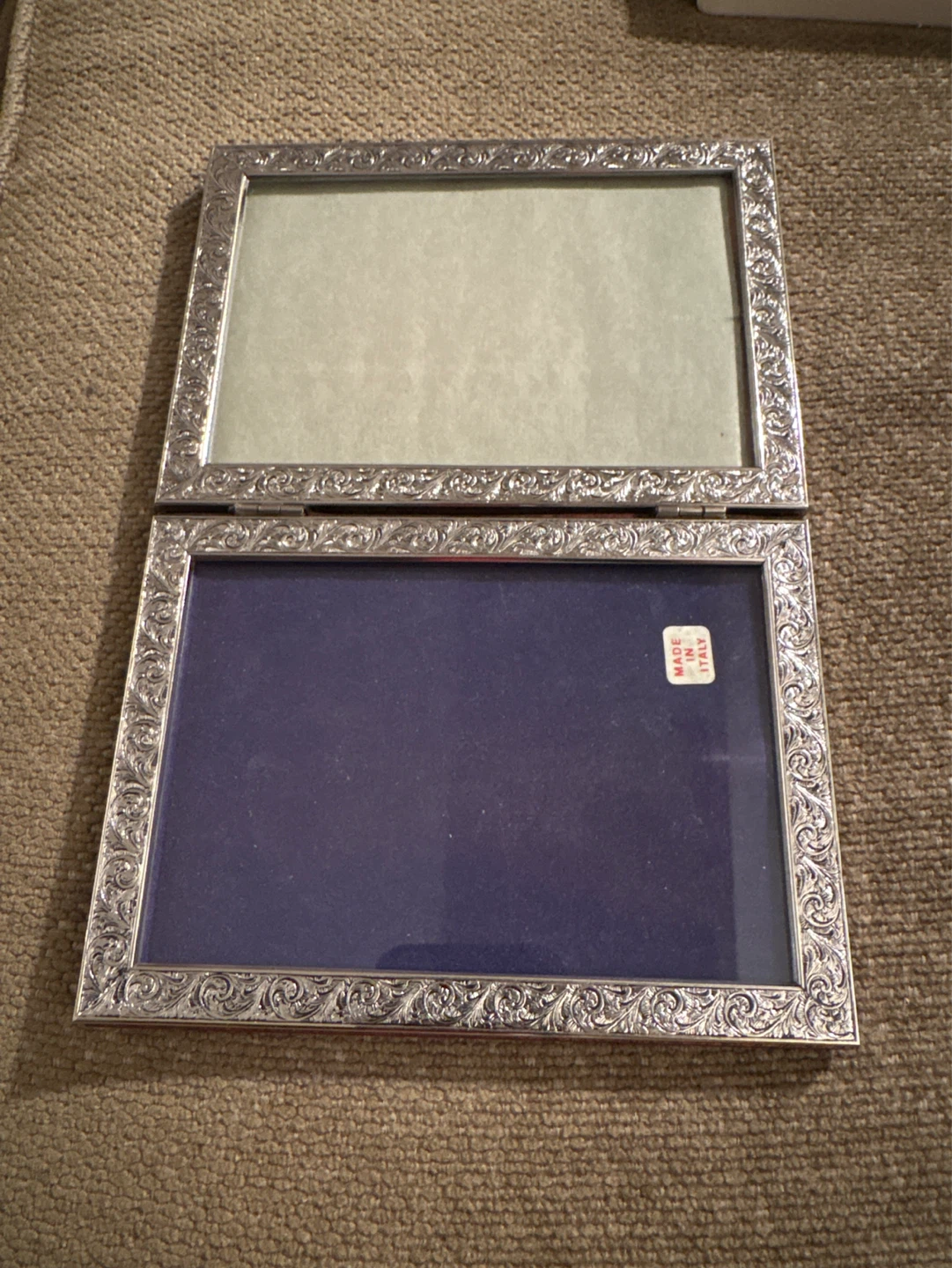 Vintage Silver Plated Hinged Double Photo Frame - photo 5