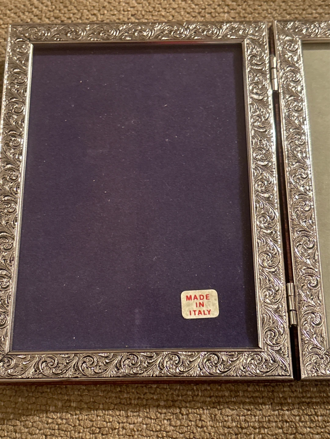 Vintage Silver Plated Hinged Double Photo Frame - photo 2