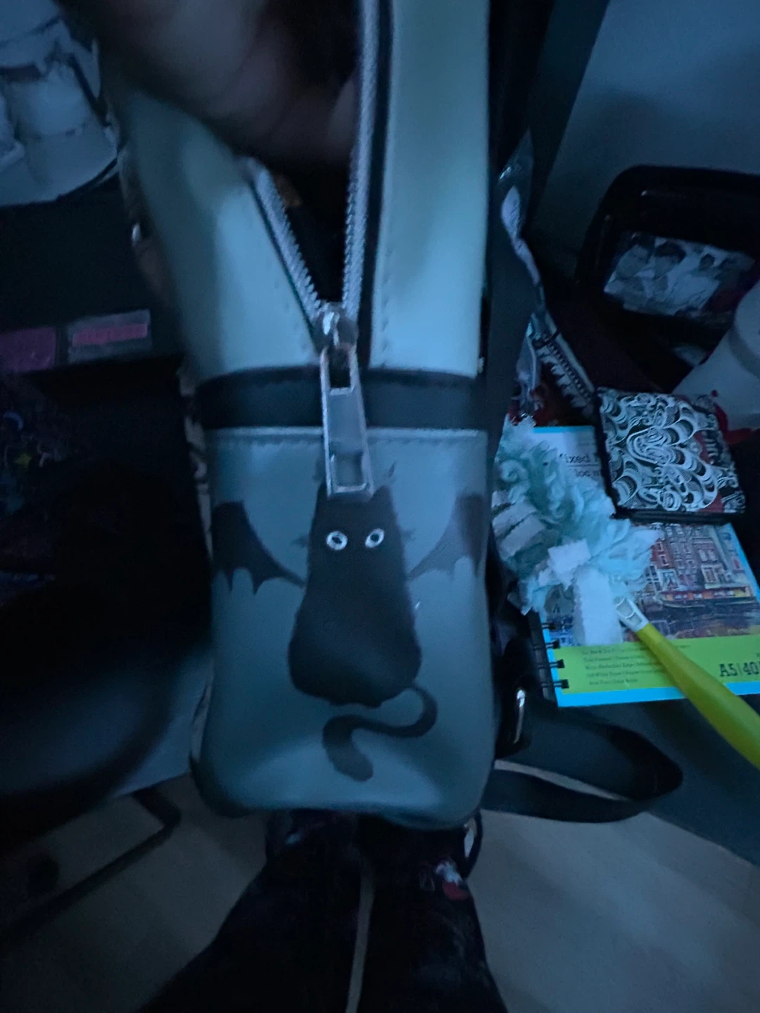 Gothic Cat Bat Art Backpack - photo 2
