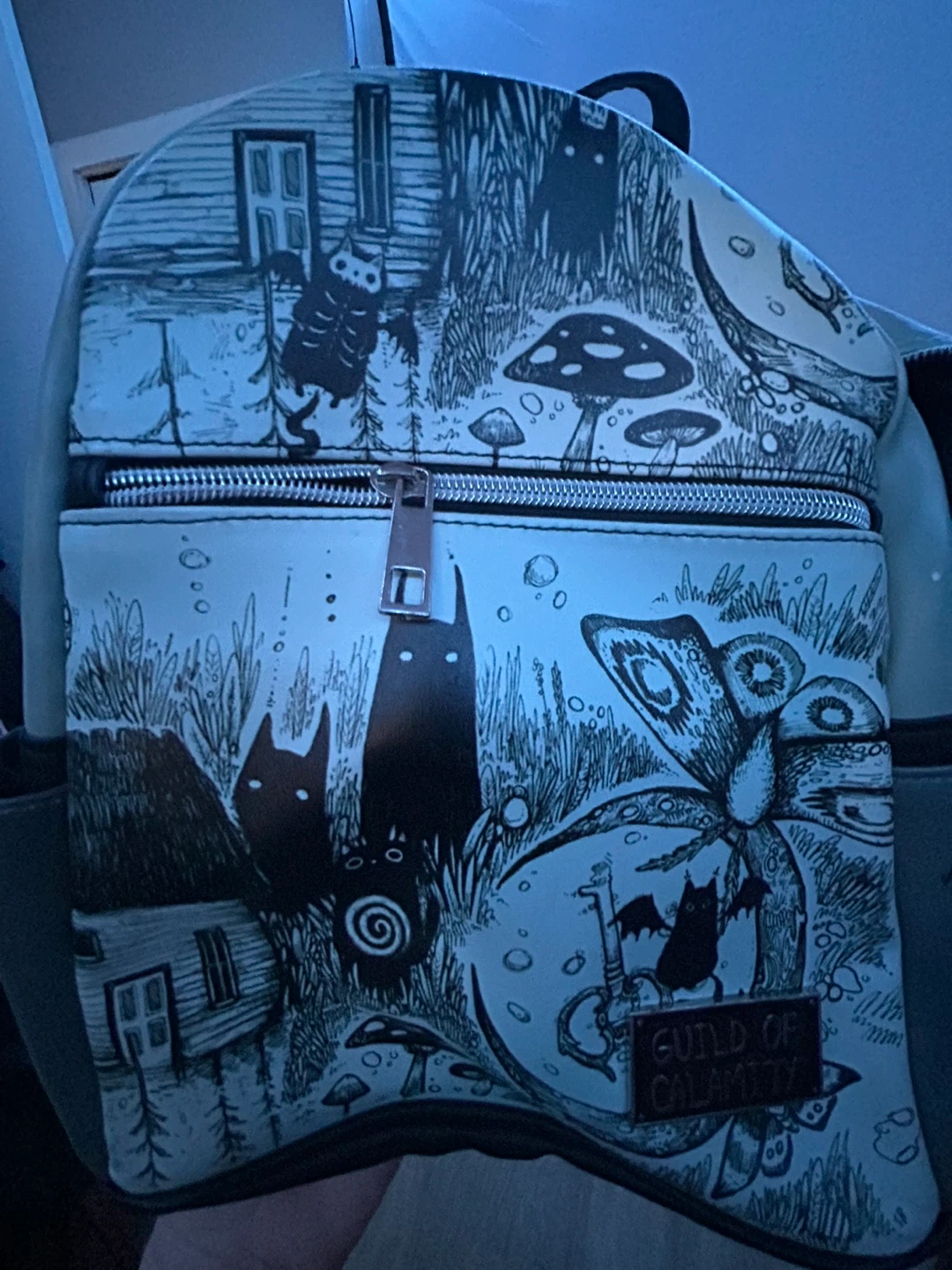 Gothic Cat Bat Art Backpack