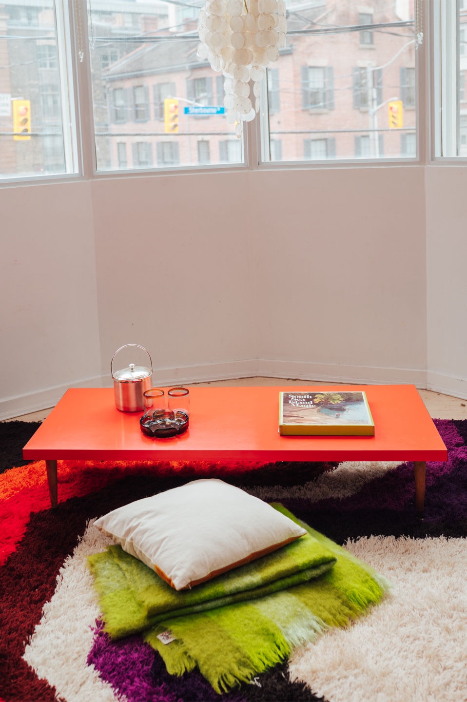 1970s Pop-Art Orange Cocktail Table / Low Lounge Table - photo 2