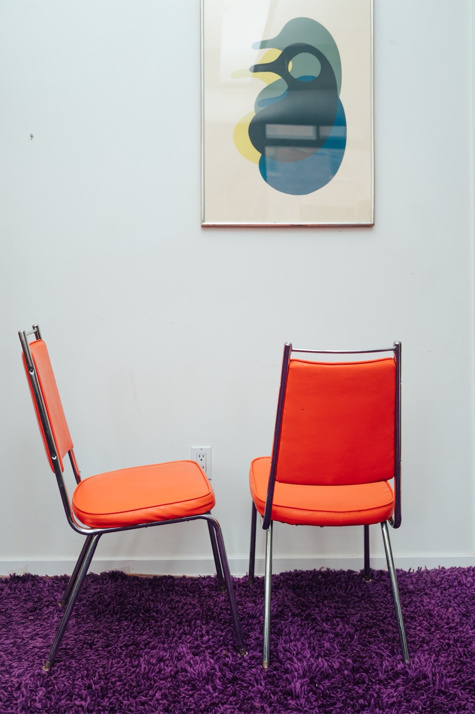 Tangerine Dream Vintage Dinette Chair Pair —INCREDIBLE CONDITION - photo 3