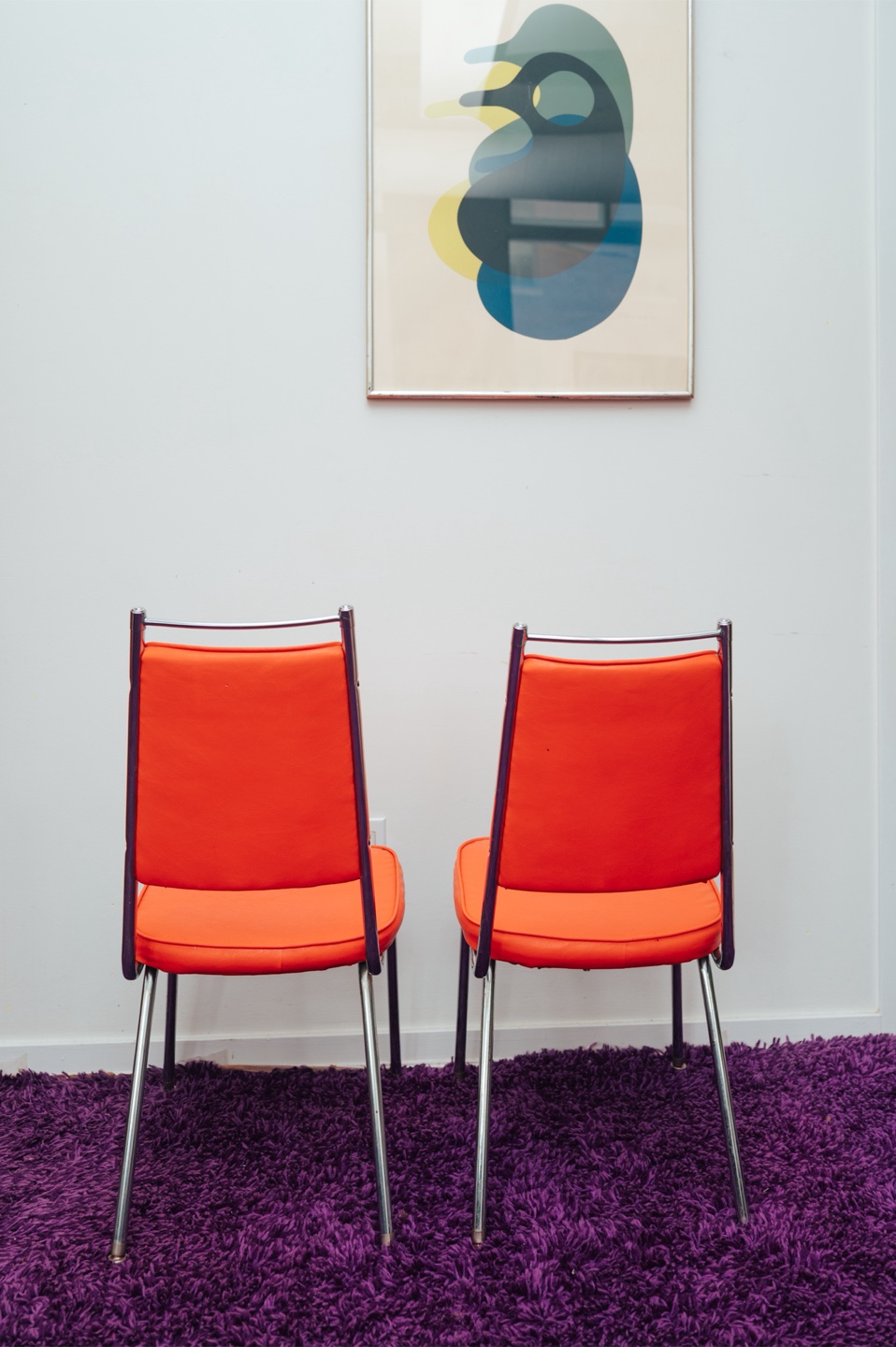 Tangerine Dream Vintage Dinette Chair Pair —INCREDIBLE CONDITION - photo 2