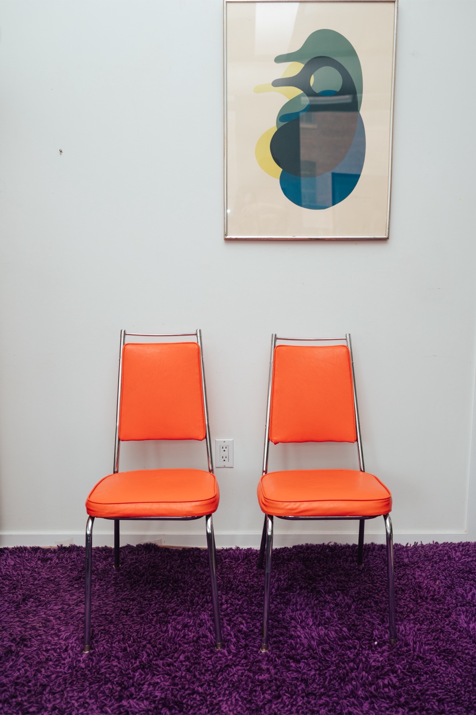 Tangerine Dream Vintage Dinette Chair Pair —INCREDIBLE CONDITION - photo 4