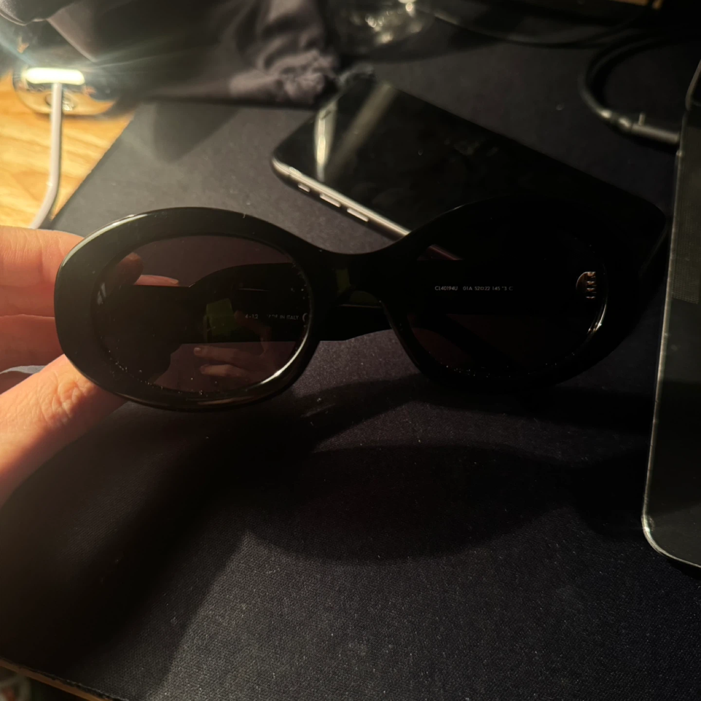 Celine Paris Black Oval Sunglasses
