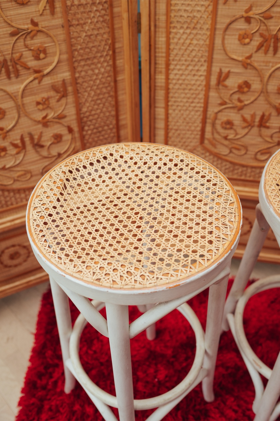 Bentwood Cane Bar Stools — Pair - photo 2