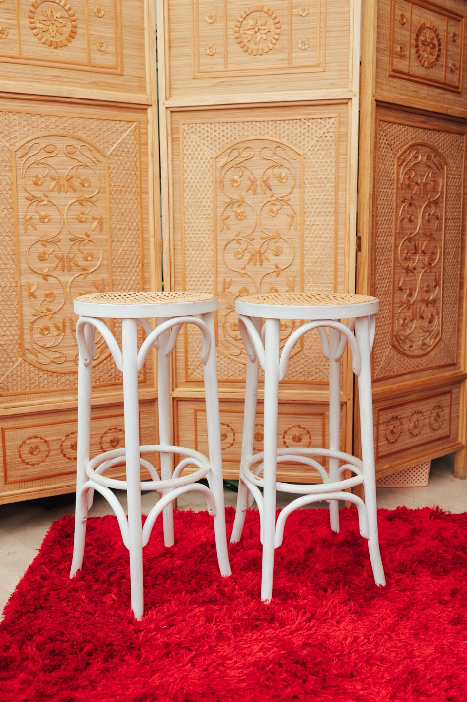 Bentwood Cane Bar Stools — Pair - photo 3