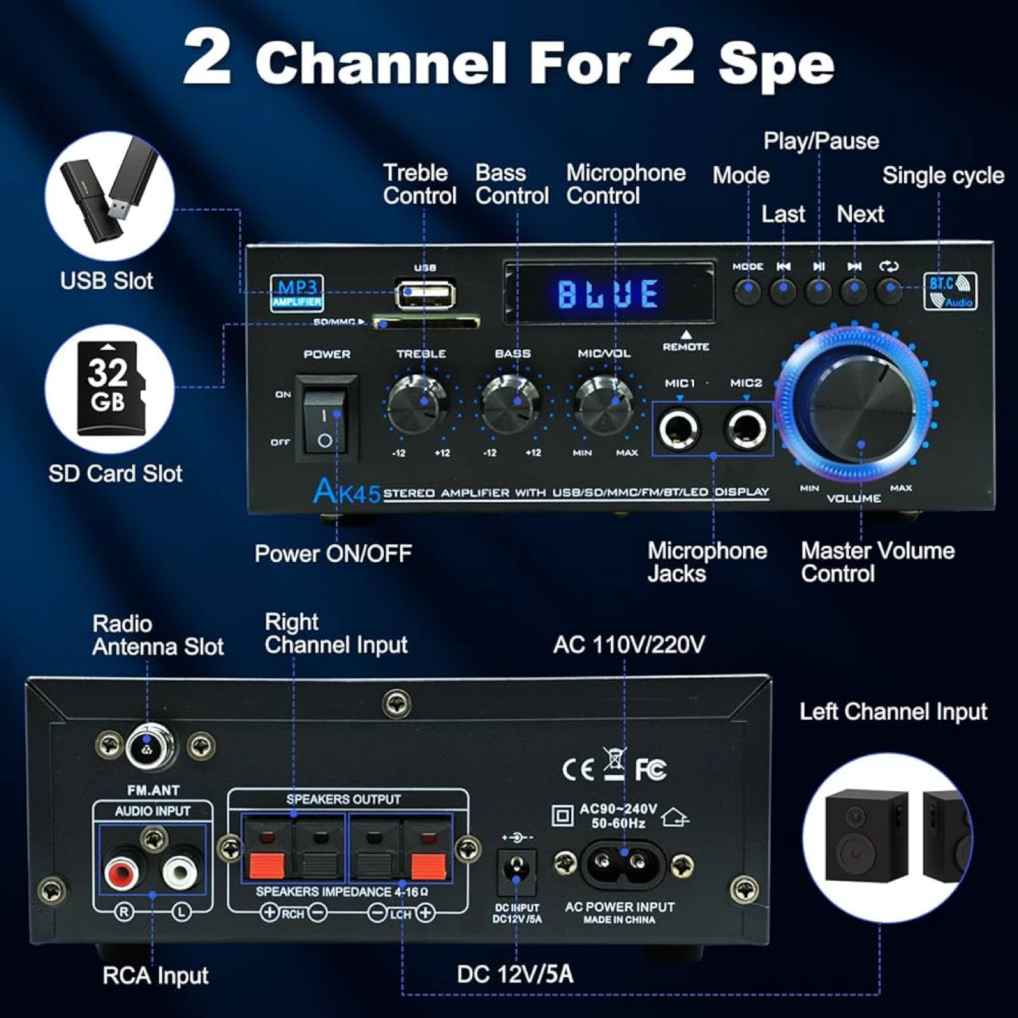 AK45 Stereo Home Audio Amplifier - photo 2