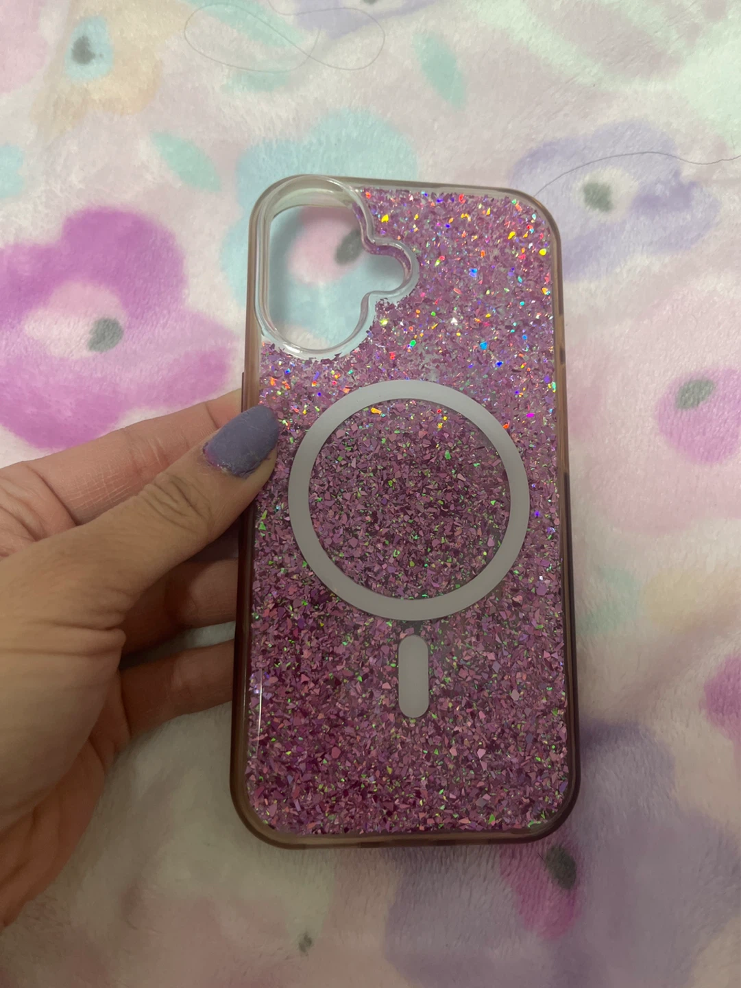 Sparkly Pink Glitter Phone Case with MagSafe