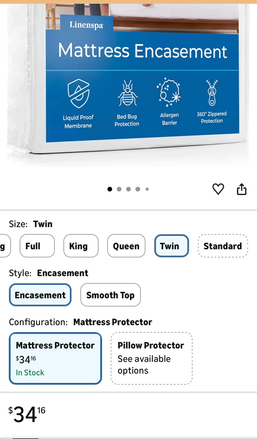 Linenspa Mattress Encasement - Twin - photo 2