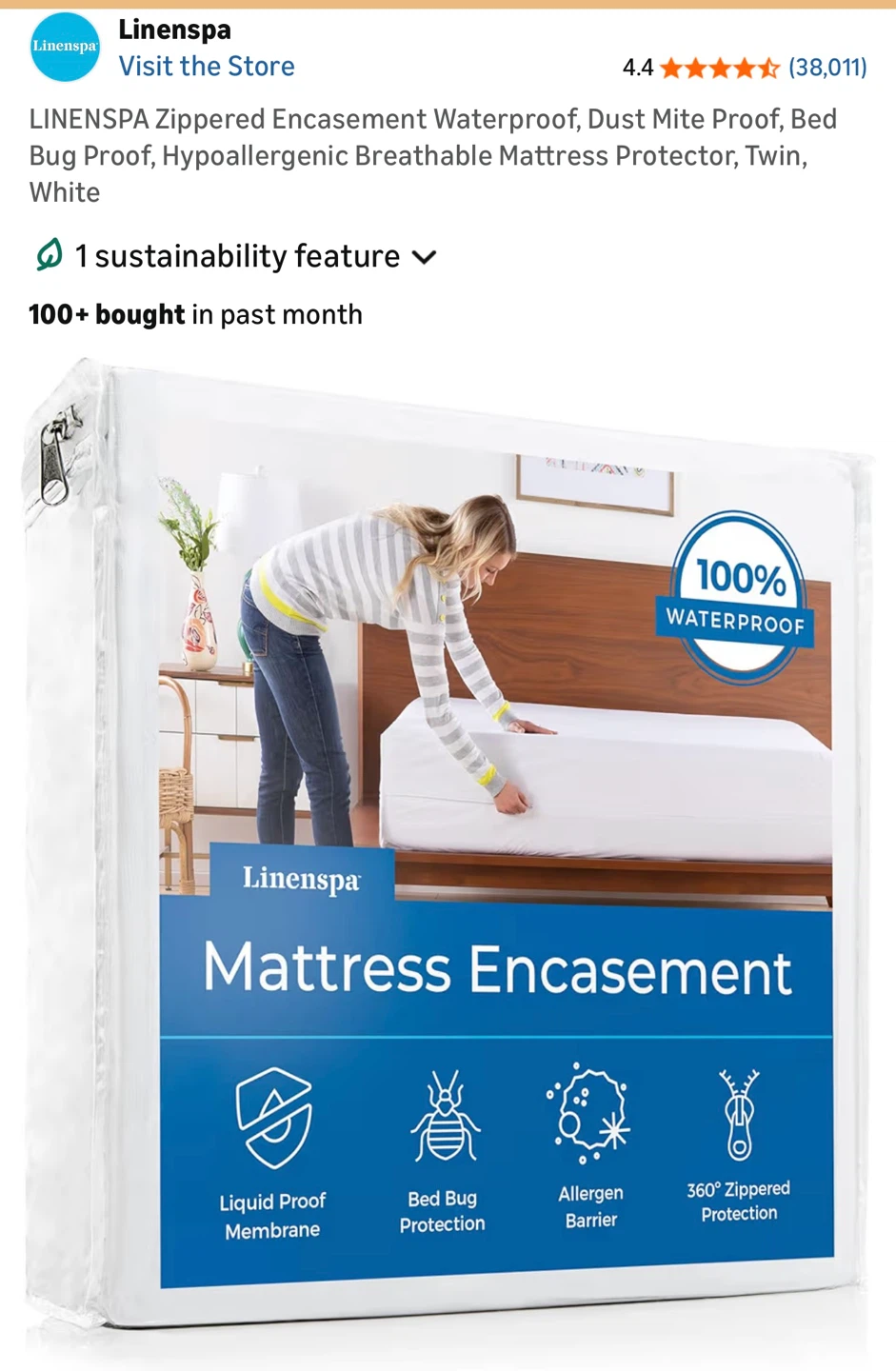 Linenspa Mattress Encasement - Twin