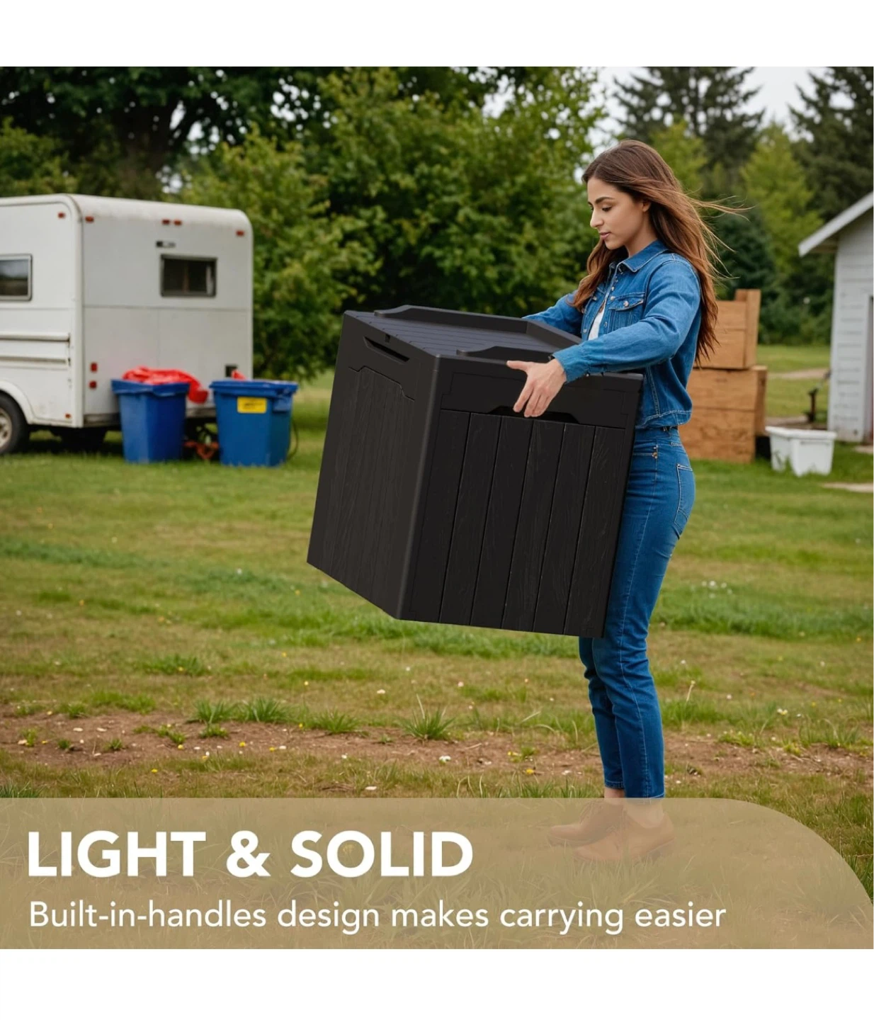 Black Outdoor Storage Box