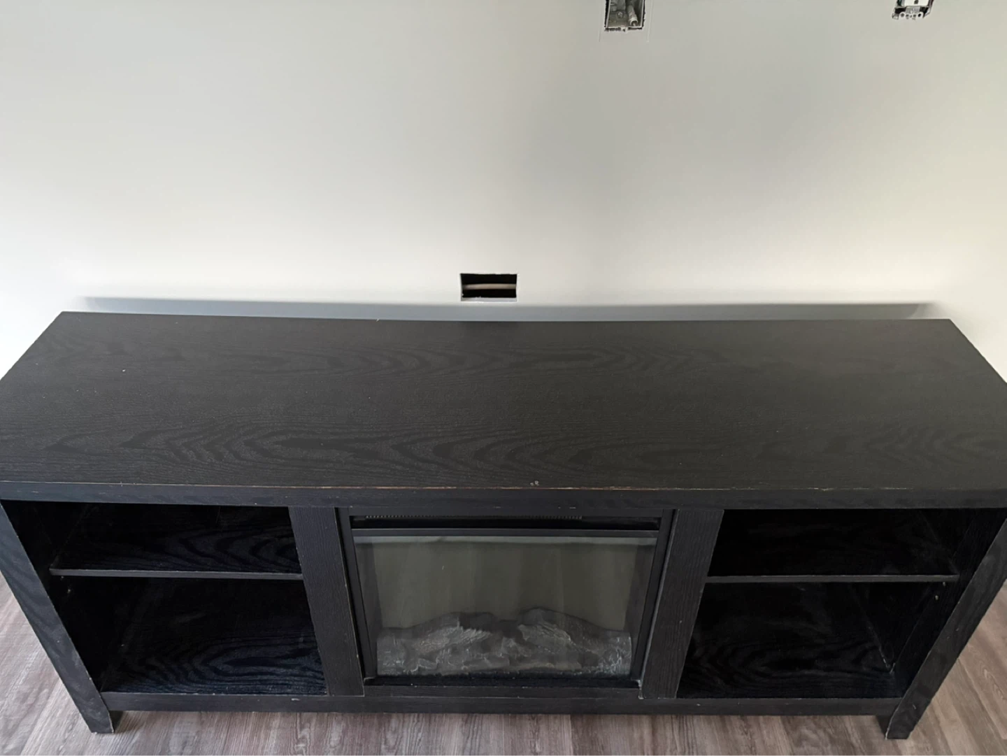 Black Electric Fireplace TV Stand with Storage - photo 2