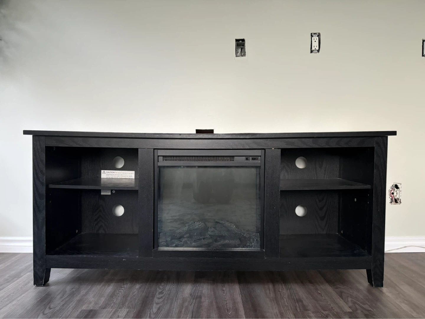 Black Electric Fireplace TV Stand with Storage