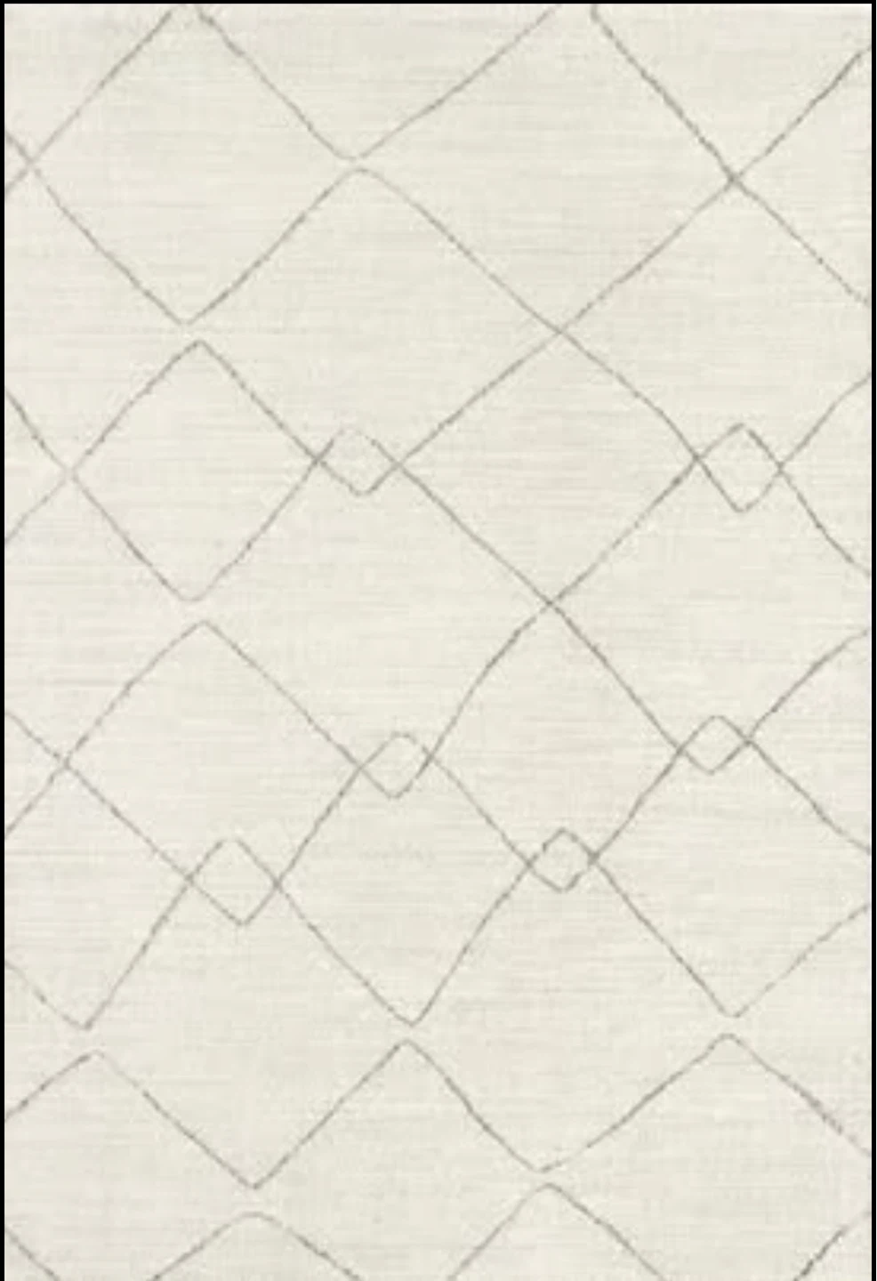 Cream and Grey Diamond Pattern Rug
