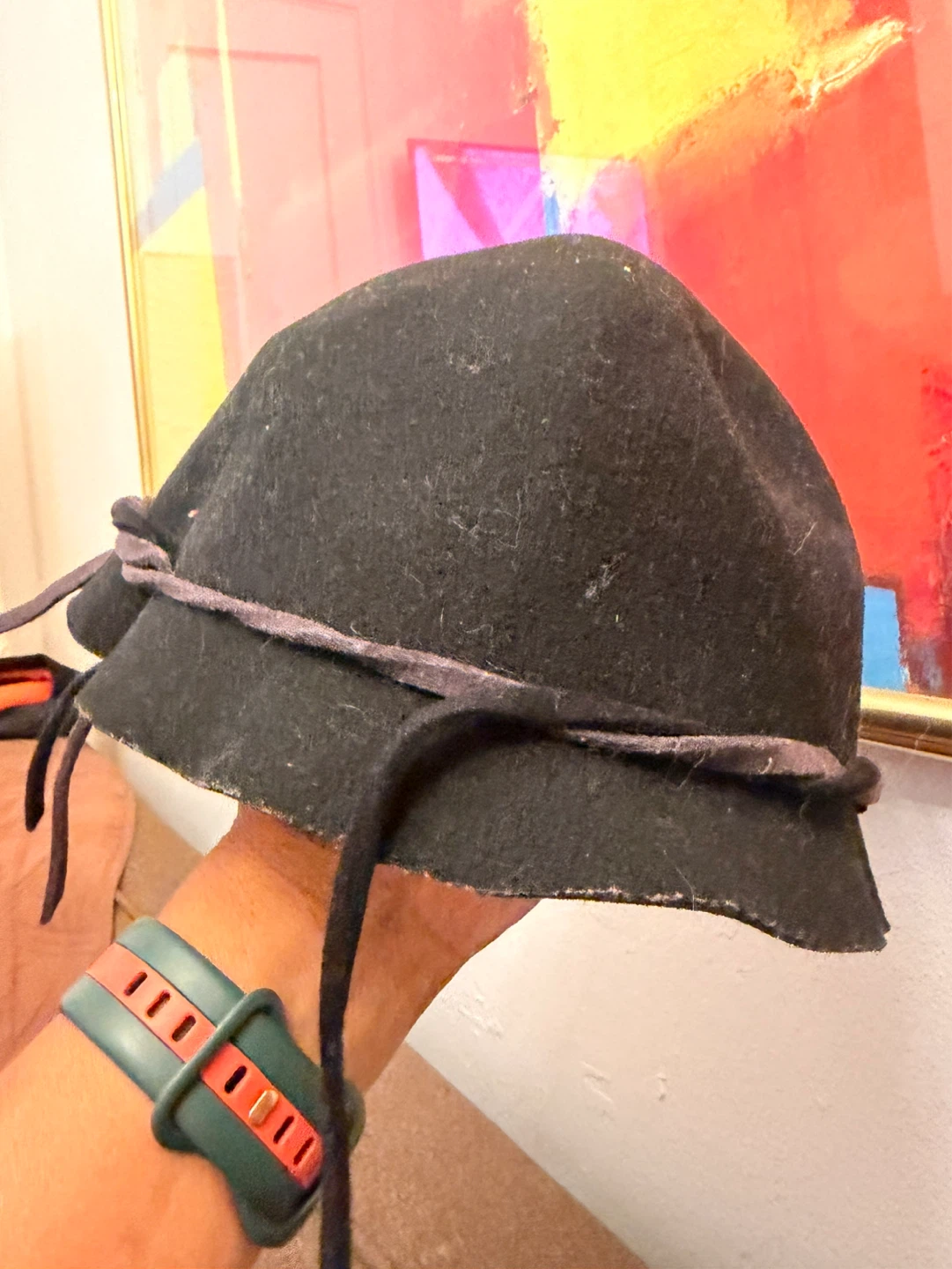 Olive Branch by Frank Olive black felt hat with tie strings - photo 3