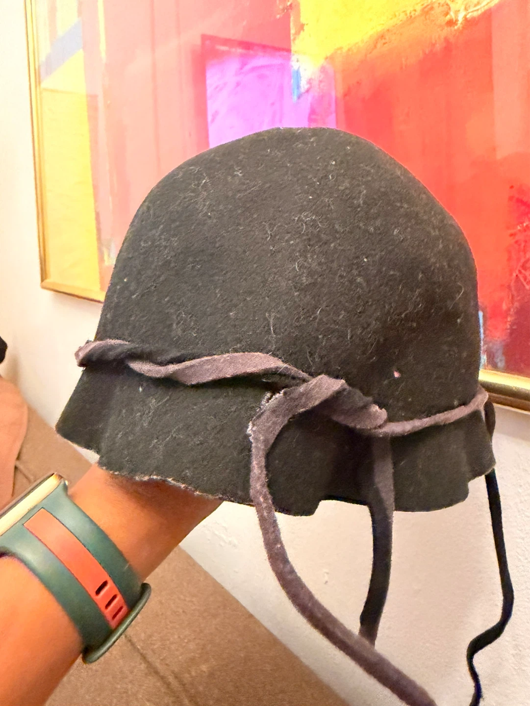 Olive Branch by Frank Olive black felt hat with tie strings - photo 2