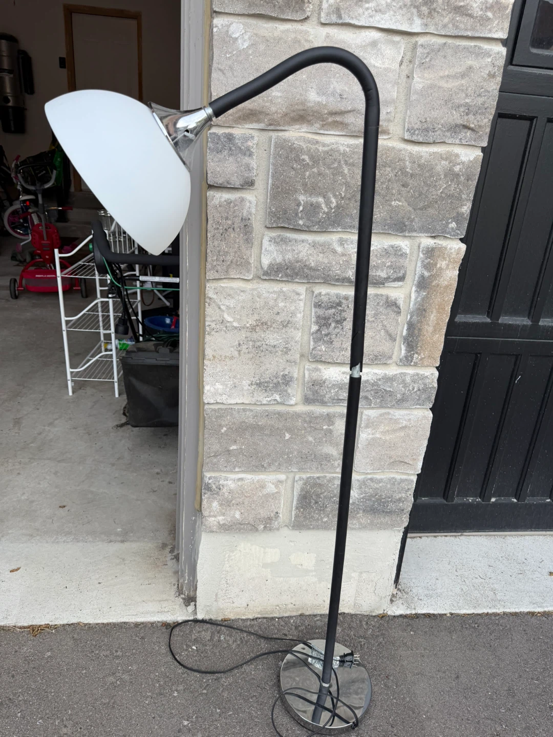 Adjustable Floor Lamp with Frosted Shade