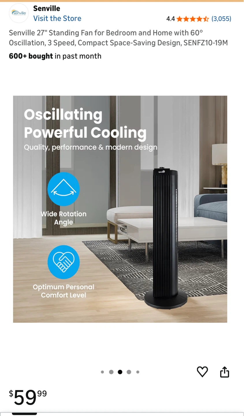 Senville 27" Standing Fan