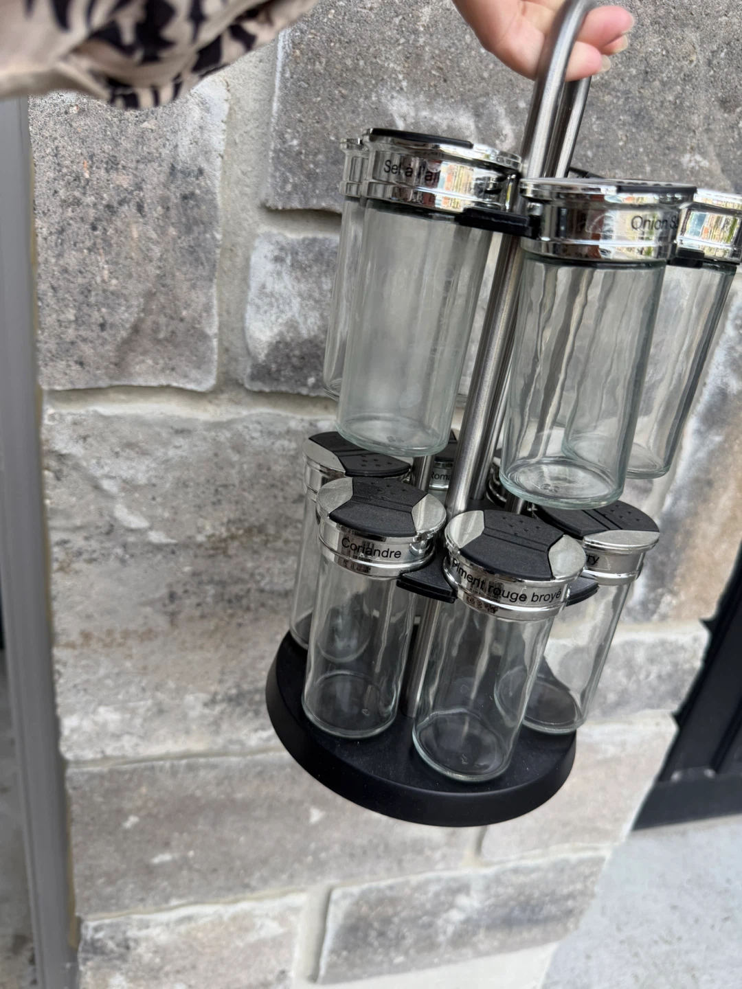 Spice Rack with 12 Glass Jars