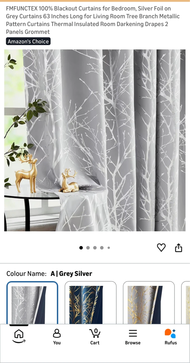 Brand new Grey Silver  Curtains - 50W x 63L Inch