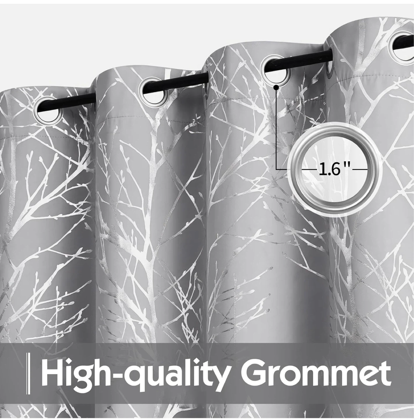 Brand new Grey Silver  Curtains - 50W x 63L Inch - photo 3