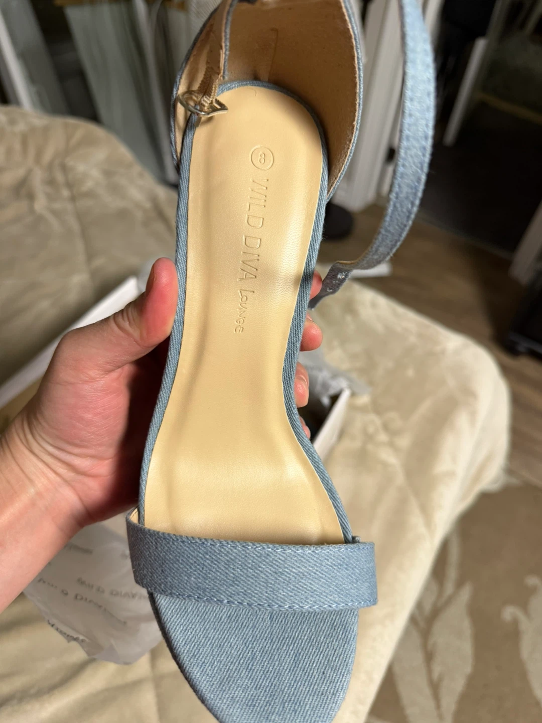 Wild Diva Lounge Denim Platform Heels Size 8 - photo 2
