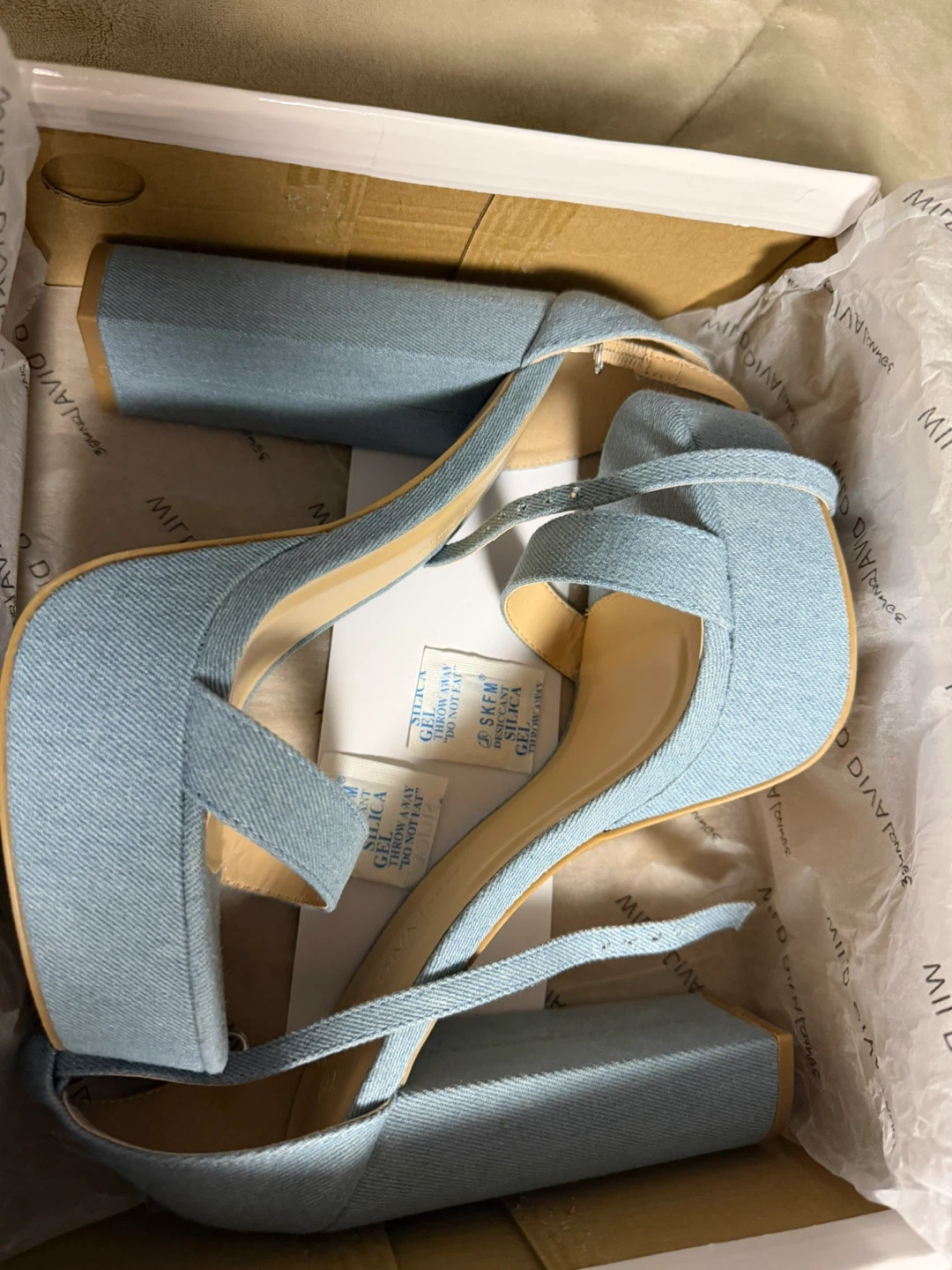 Wild Diva Lounge Denim Platform Heels Size 8