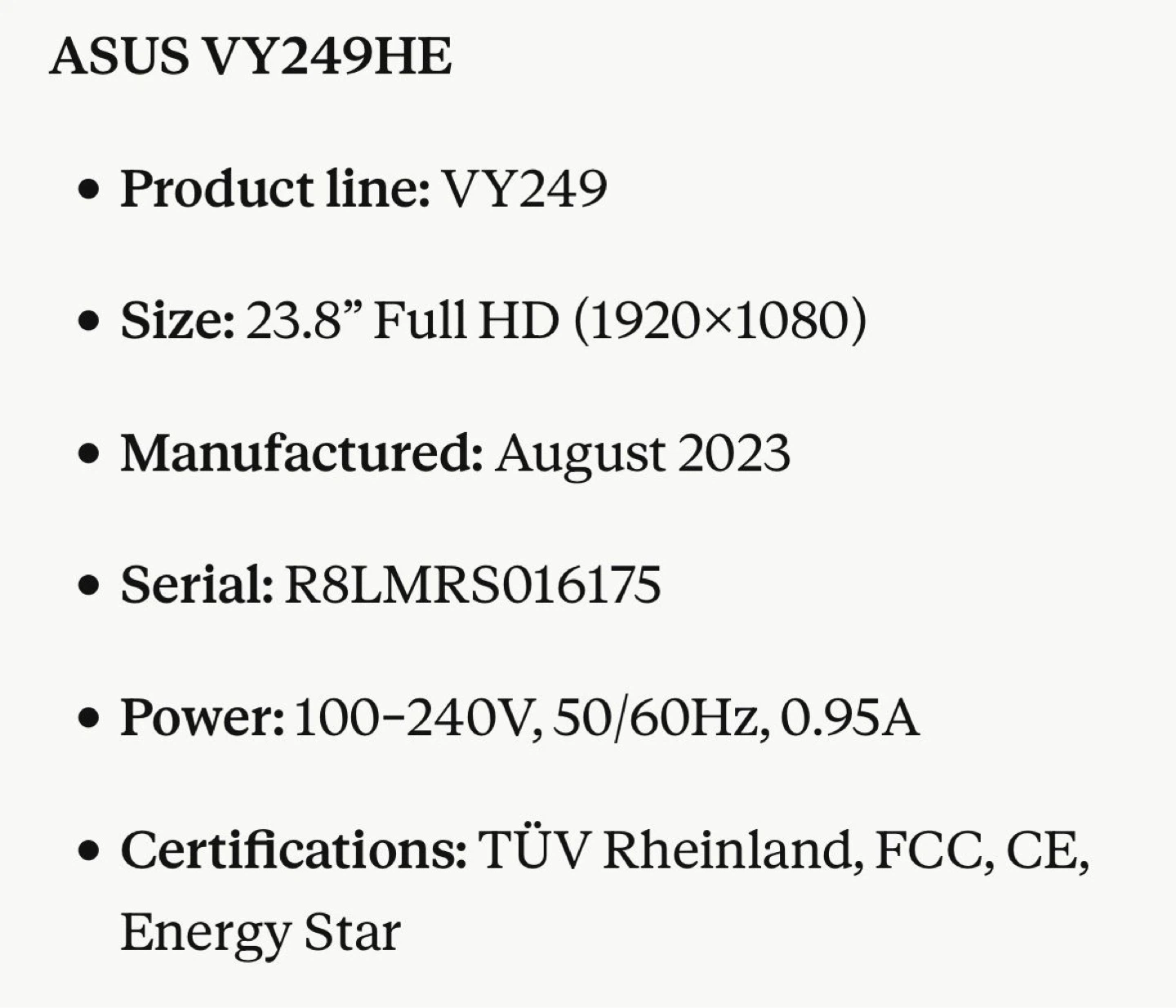 ASUS VY249HE 23.8" Full HD Monitor - photo 2