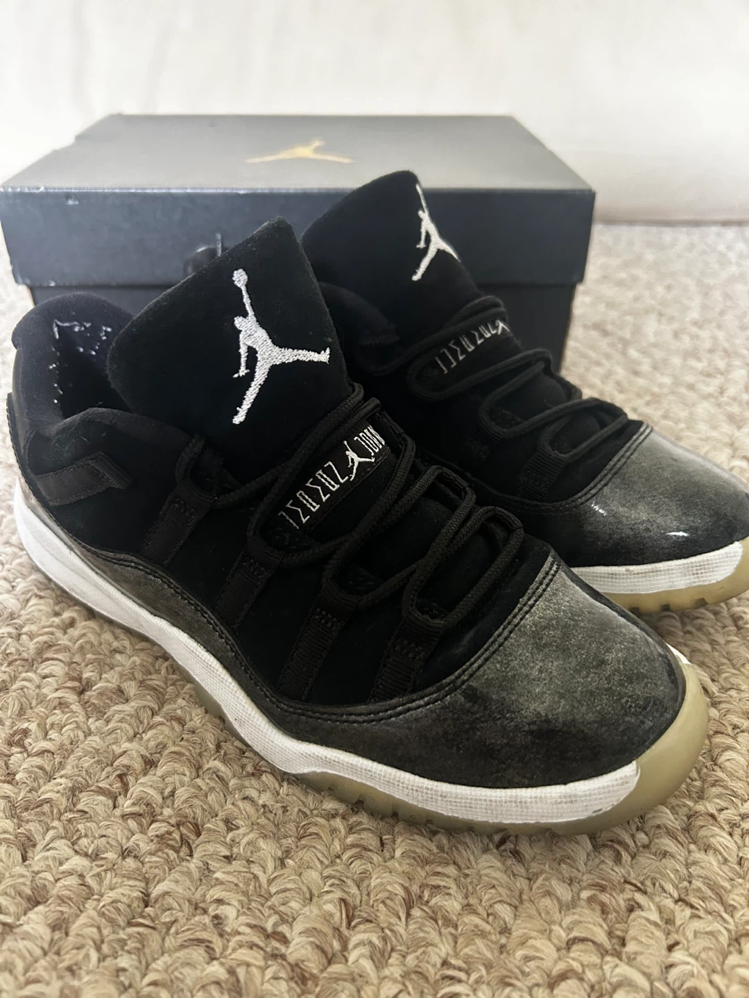 Jordan 11 Retro Low Black/White  Kids Shoes Size 3Y - photo 2