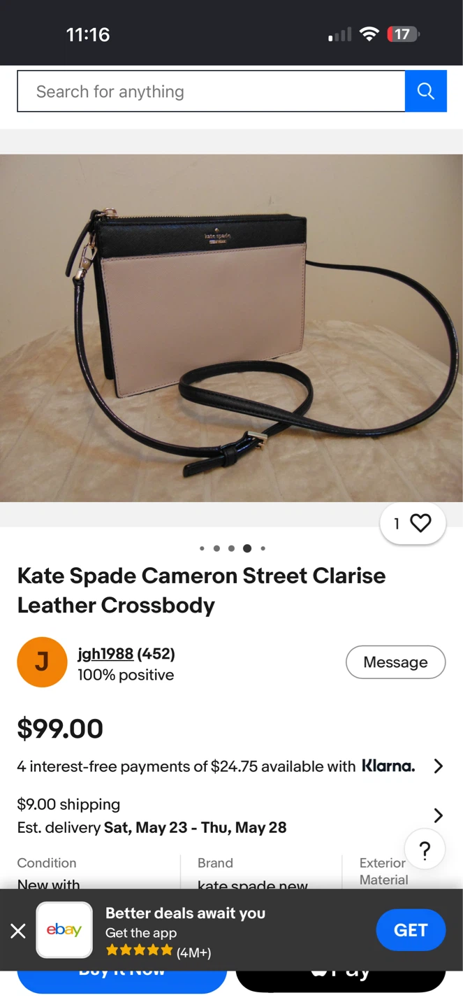 Kate Spade Cameron Street Clarise Leather Crossbody Bag