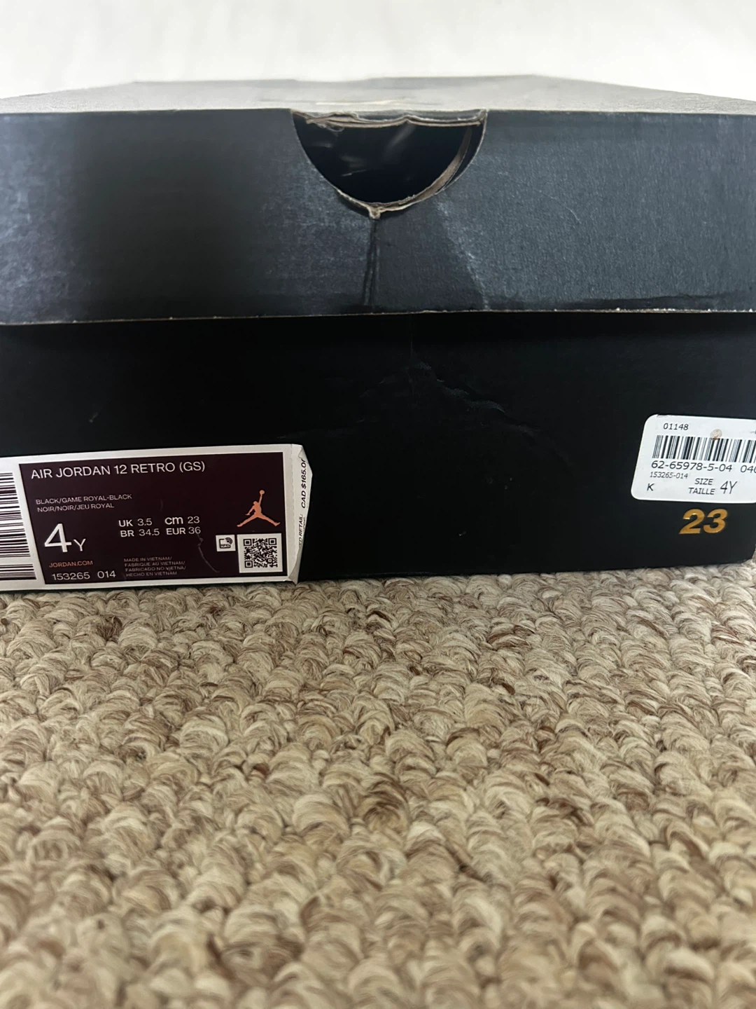 Air Jordan 12 Retro GS 'Black Royal' Kids Shoes - photo 4
