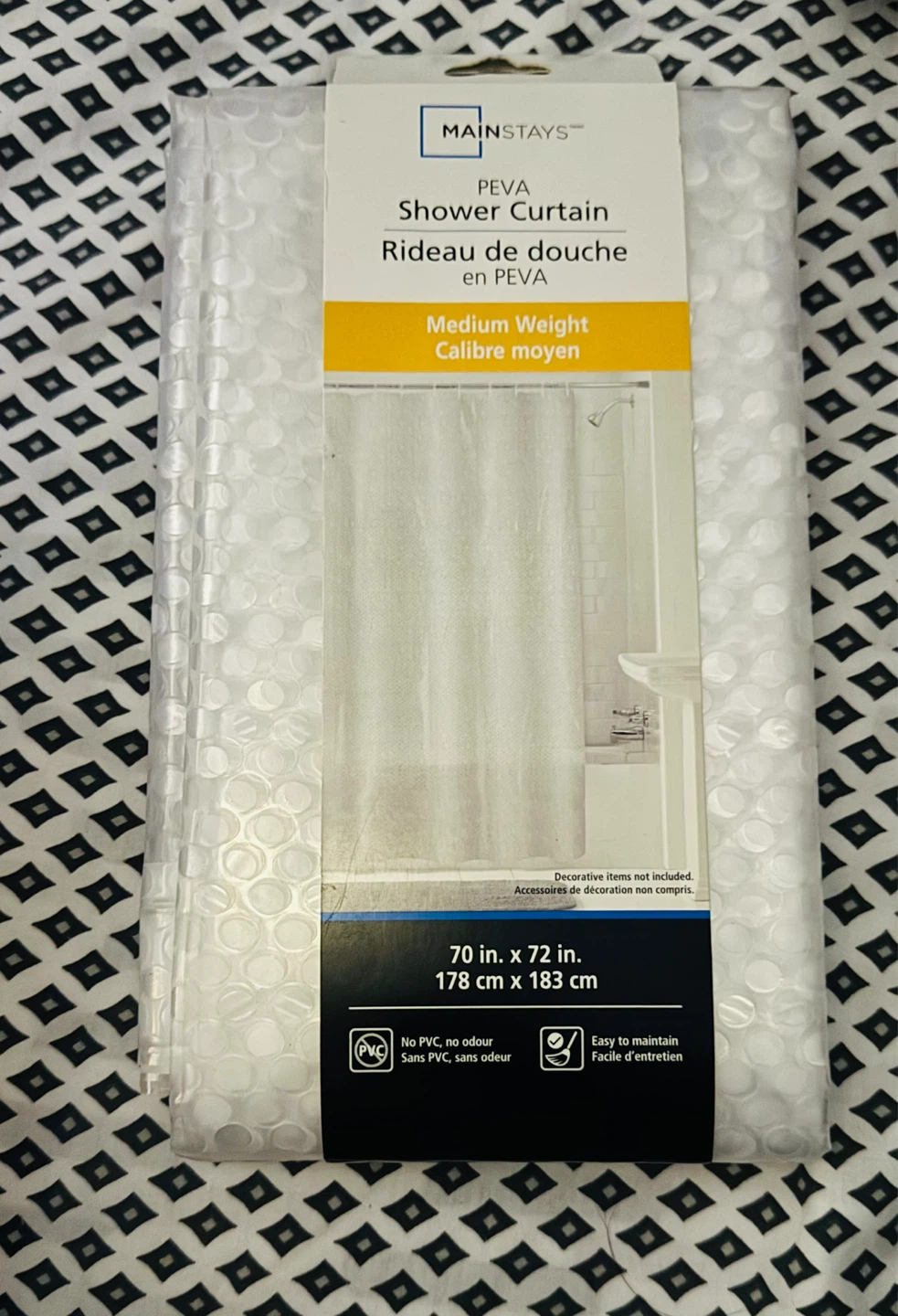 Mainstays PEVA Shower Curtain - 70 in. x 72 in. - photo 2
