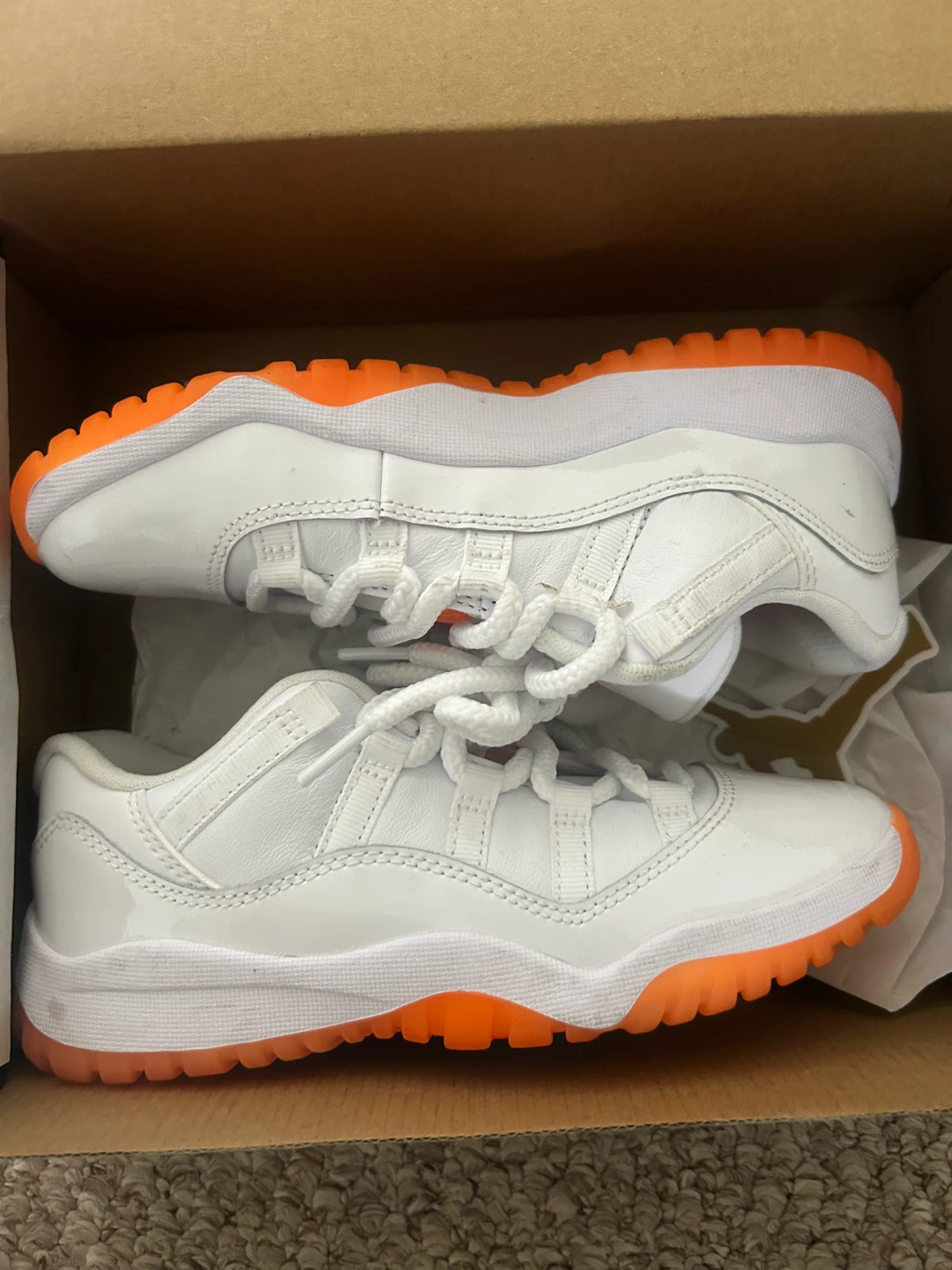 Jordan 11 Retro Low (PS) White Bright Citrus Toddler Shoes